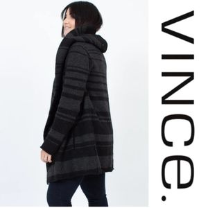 Vince Sophie Yak & Wool Blend Striped Hooded Card… - image 1